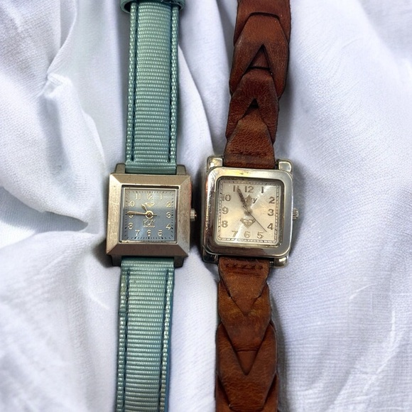 Y2K Genuine Leather Set of 2 Roxy Watches - Picture 1 of 4